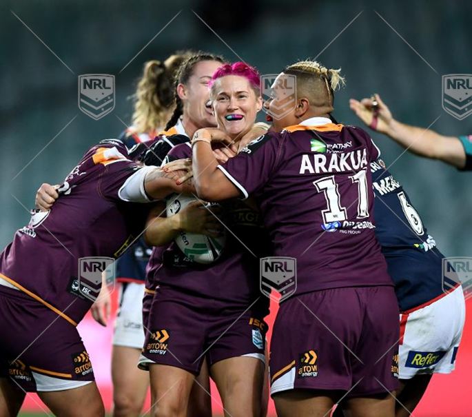 NRLW 2018 RD02 Sydney Roosters Women v Brisbane Broncos Women - Chelsea Baker, celebrates the win