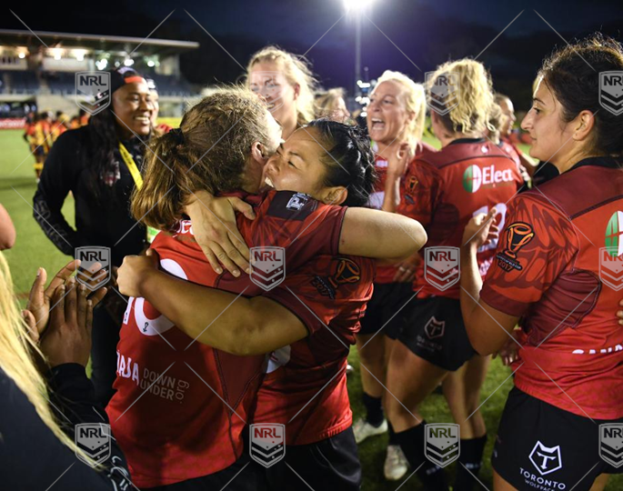 2017 Womens RLWC - PNG vs CAN  - Canada celebrates the win