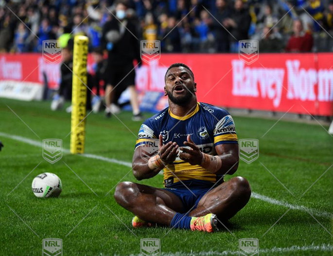 NRL 2020 RD11 Parramatta Eels v Wests Tigers - Maika Sivo, Try, Celeb #tryjuly