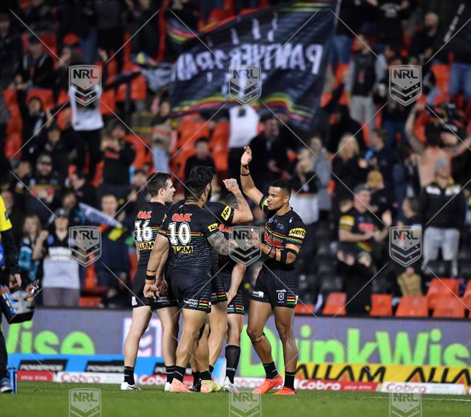 NRL 2020 RD16 Penrith Panthers v Wests Tigers - Stephen Crichton, penalty try , scores a try ,celebration