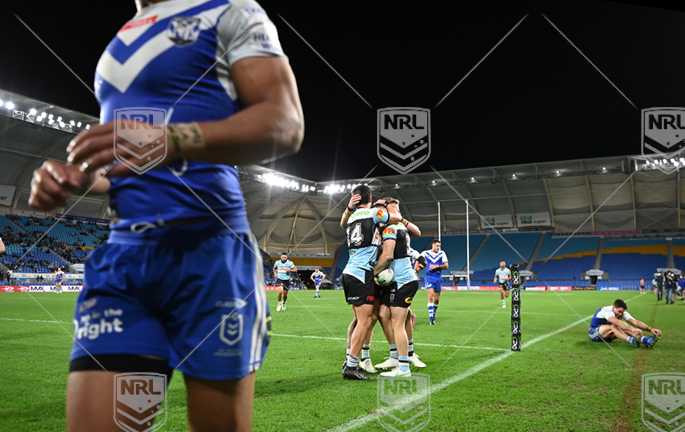 NRL 2021 RD19 Canterbury-Bankstown Bulldogs v Cronulla-Sutherland Sharks - Connor Tracey, try, Celeb