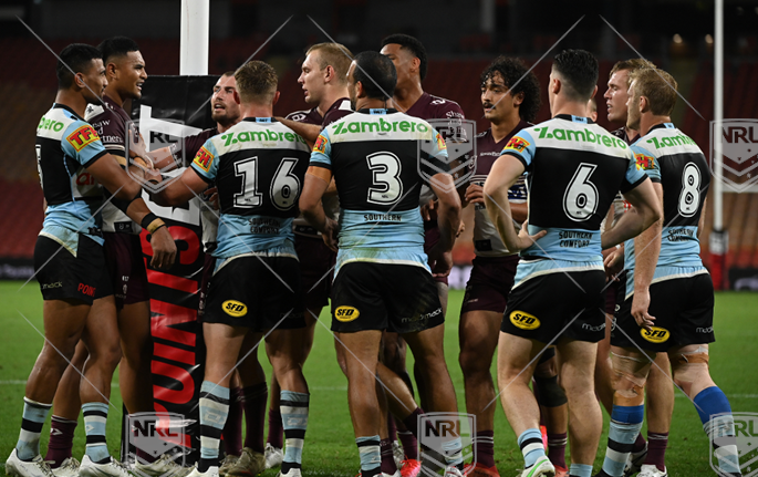 NRL 2021 RD20 Cronulla-Sutherland Sharks v Manly-Warringah Sea Eagles - Will Chambers, fight