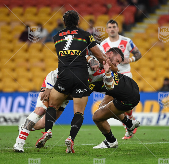 NRL 2021 RD22 St. George Illawarra Dragons v Penrith Panthers - Josh McGuire, HIT