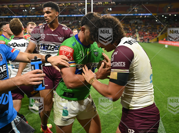NRL 2021 RD23 Canberra Raiders v Manly-Warringah Sea Eagles - Morgan Harper, Fight after Try