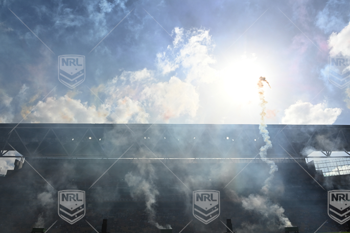 NRL 2021 RD25 Brisbane Broncos v Newcastle Knights - PYRO