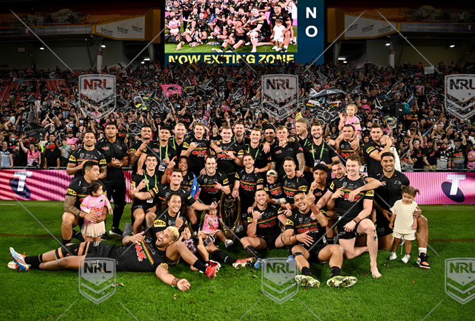 NRL 2021 GF Penrith Panthers v South Sydney Rabbitohs - Team photo ,Panthers celebrate