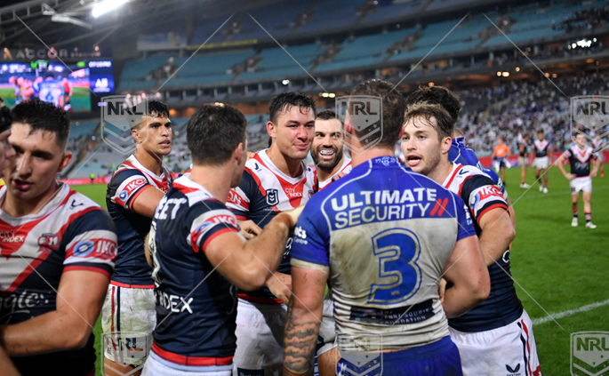 NRL 2022 RD08 Canterbury-Bankstown Bulldogs v Sydney Roosters - Joseph Manu Aaron Schoupp, melee melee