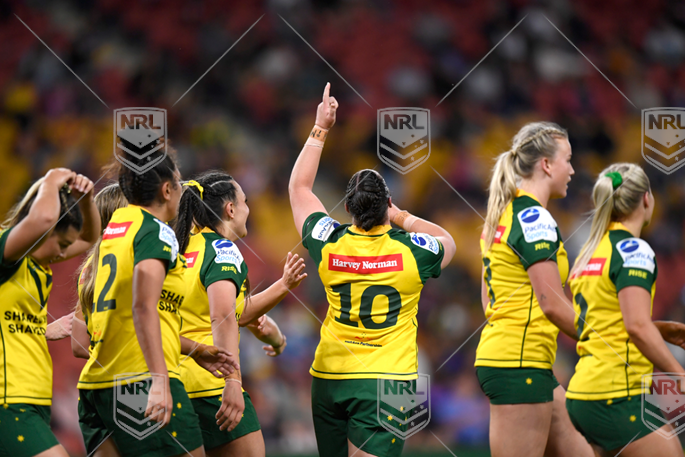 INT 2022 R2 Australian Prime Ministers XIII Womens v Papua New Guinea Orchids - Stephanie Hancock, Try Celebration