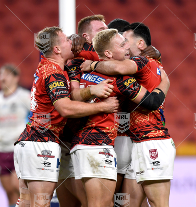 QLDC 2023 RD10 Redcliffe Dolphins v Mackay Cutters - Dolphins Celebration