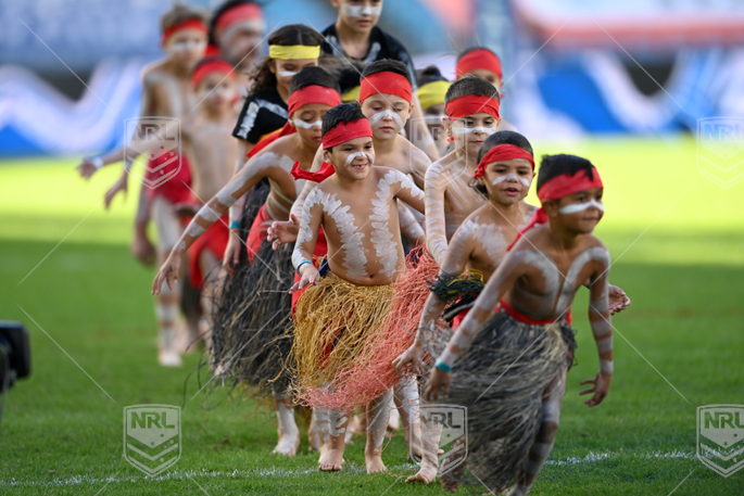 NRL 2023 RD12 Canterbury-Bankstown Bulldogs v Gold Coast Titans - Indigenous round dancers