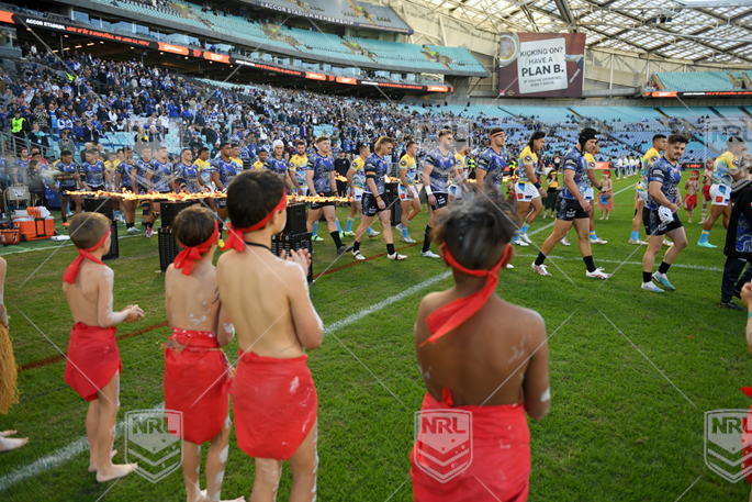 NRL 2023 RD12 Canterbury-Bankstown Bulldogs v Gold Coast Titans - Indigenous round walkout