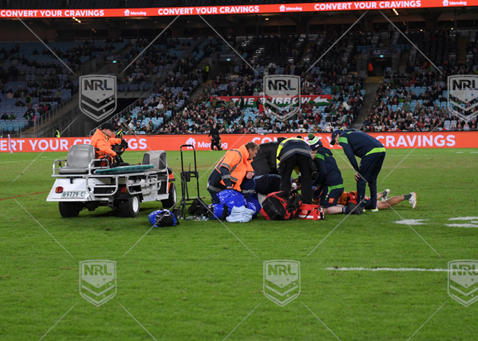 NRL 2023 RD13 South Sydney Rabbitohs v Canberra Raiders - Corey Harawira-Naera, injury