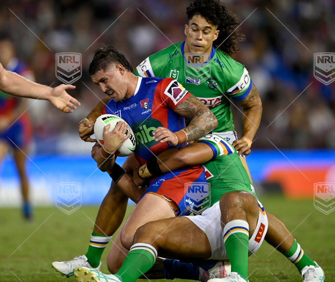 NRL 2024 RD01 Newcastle Knights v Canberra Raiders - Dylan Lucas, on report
