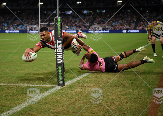 NRL 2024 RD04 Sydney Roosters v Penrith Panthers - Daniel Tupou, try, celeb